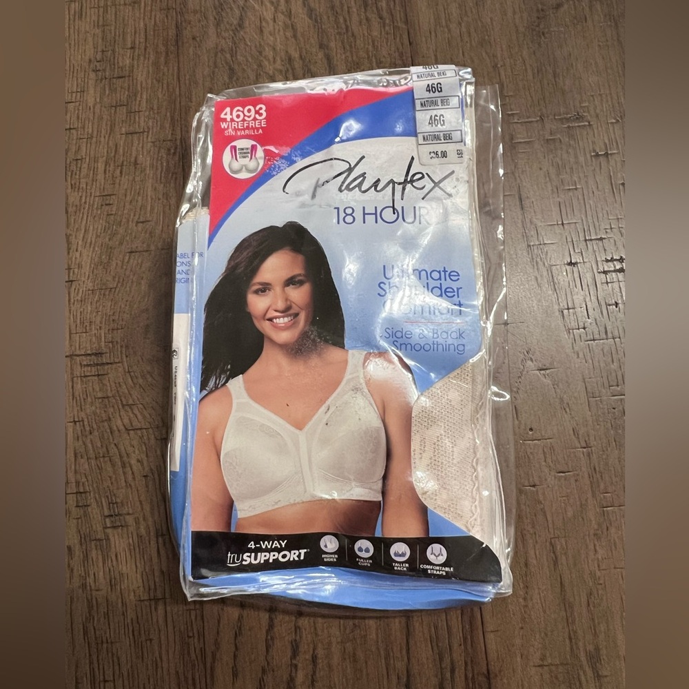 Playtex 18 Hour Bra 46G Beige Wireless Comfort Strap 4693